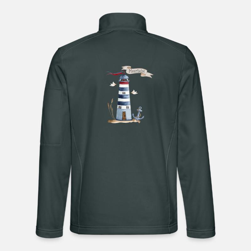Phare avec créatures marines et bannière Veste en tissu softshell Unisexe