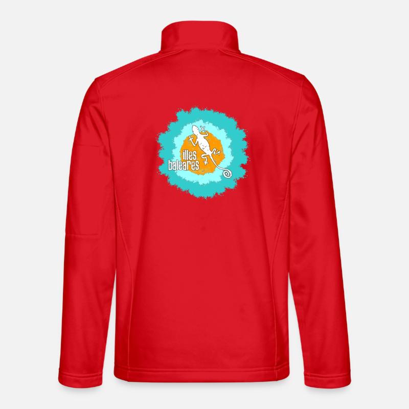 Balearic Gecko Illustration - Unisex Softshell Jacket - red
