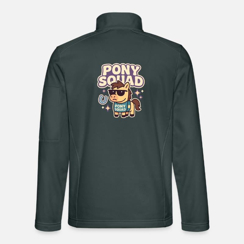 Pony Squad Cartoon Design Unisex Softshelljacke