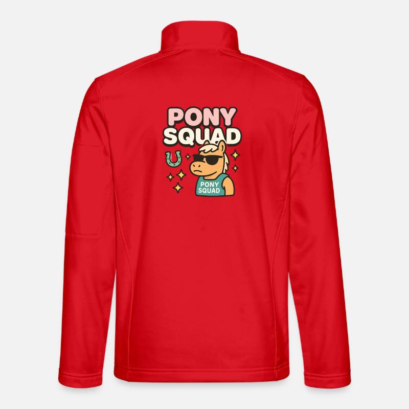 Pony Squad cartoon design with coolness Unisex Softshell Jacket