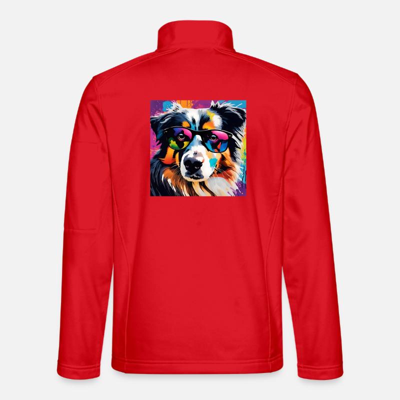 Australian Shepherd bunt Aussi Unisex Softshelljacke