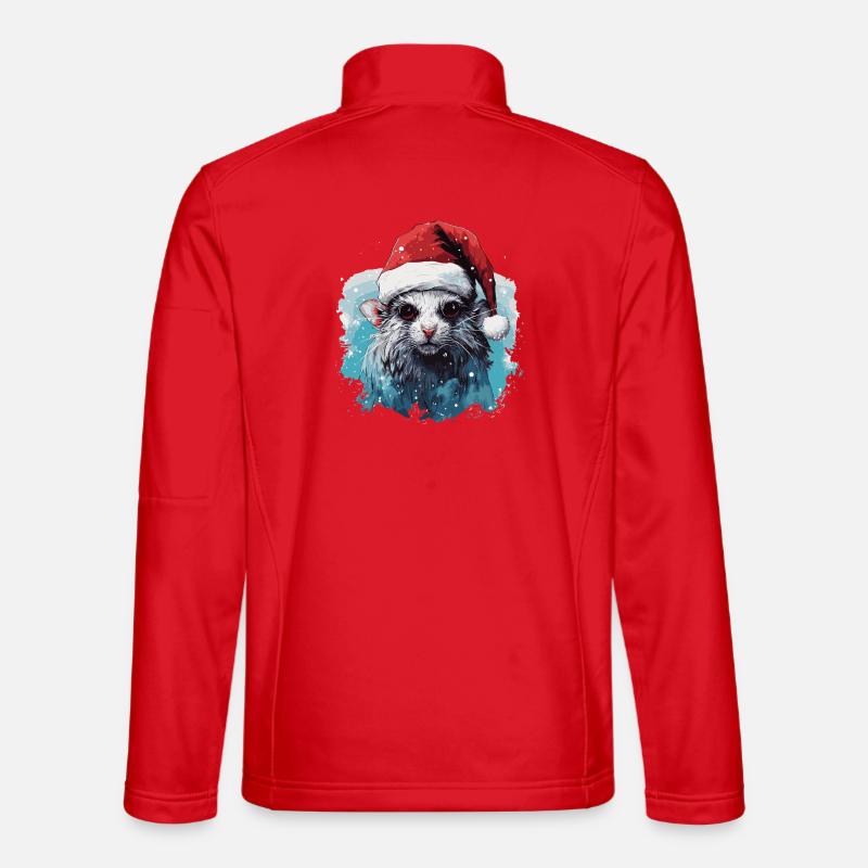 Funny Christmas rat - Unisex Softshell Jacket - red