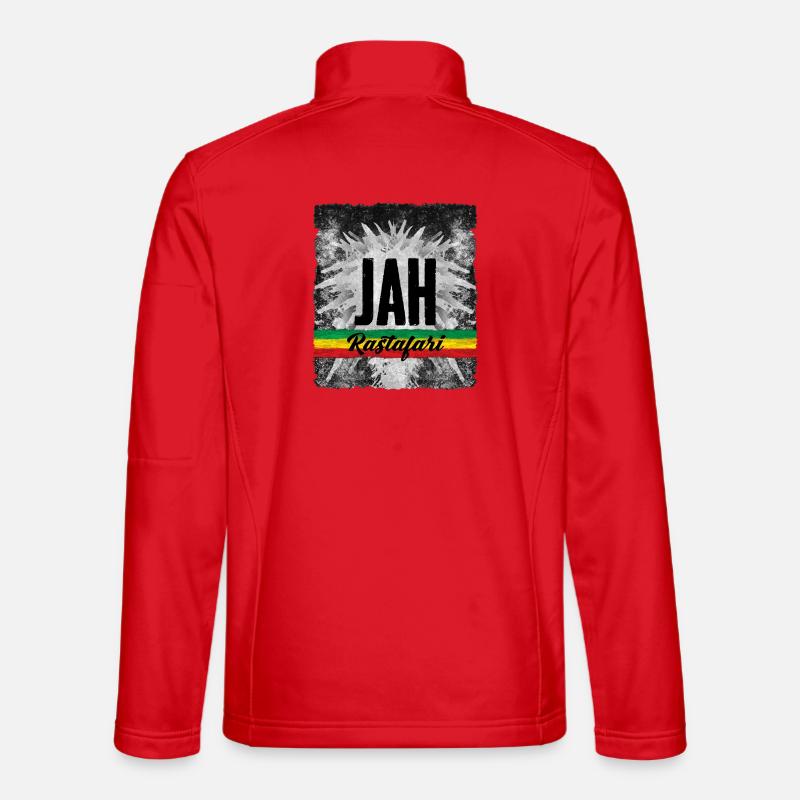 JAH Rastafari Symbol mit Farbband - Unisex Softshelljacke - Rot