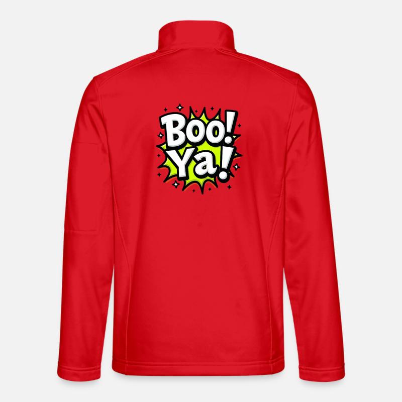 BOO YA! - Funny Halloween Comic Saying - Unisex Softshell Jacket - red