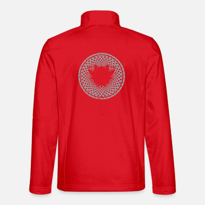 Geometric Mandala Pattern - Unisex Softshell Jacket - red