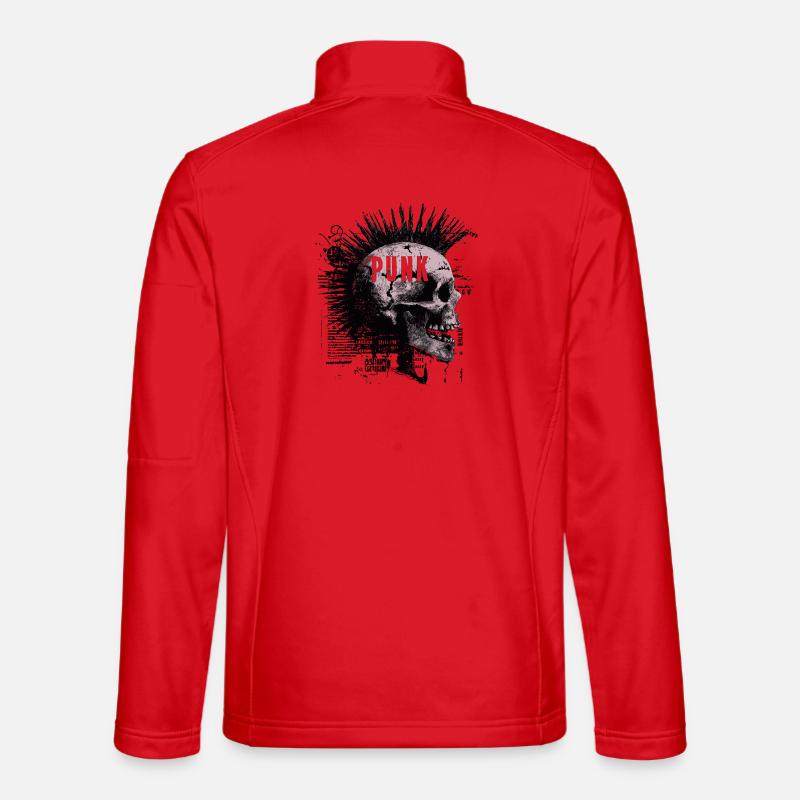 Punk Rock Mohawk Skull - Unisex Softshell Jacket - red