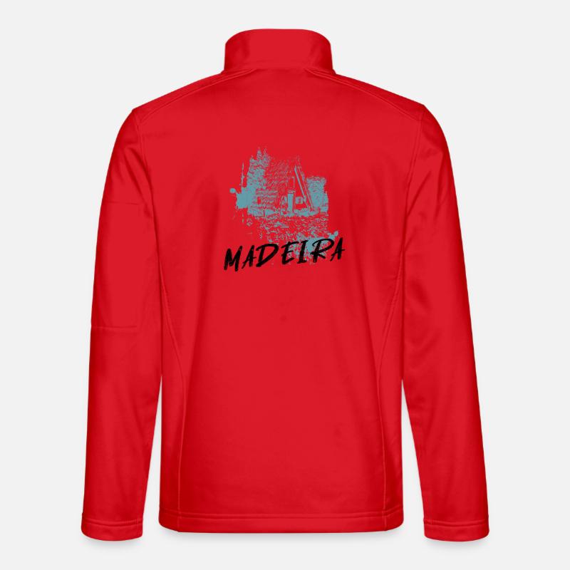 maison traditionnelle de l’île de Madère en bleu Veste en tissu softshell Unisexe