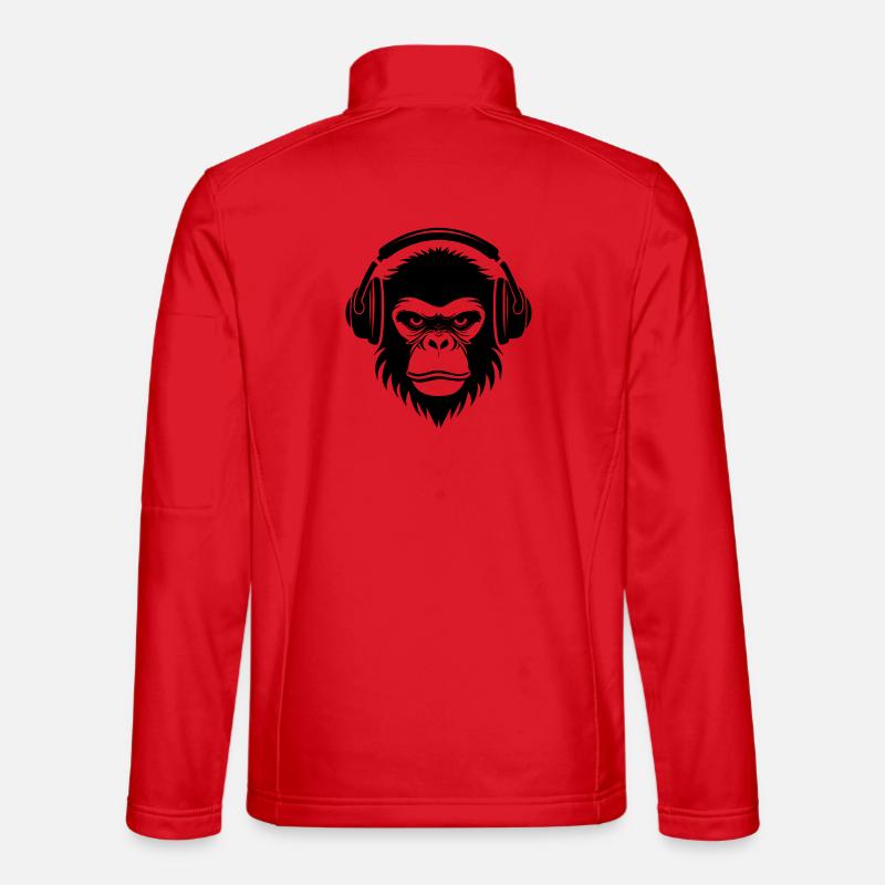 Crew Beatbox Rhythm Monkey Head Shirt - Unisex Softshell Jacket - red