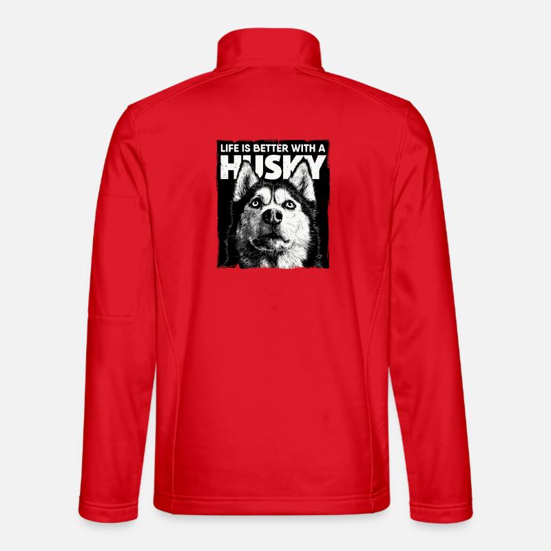 Life is better with a Husky - Unisex Softshelljacke - Rot