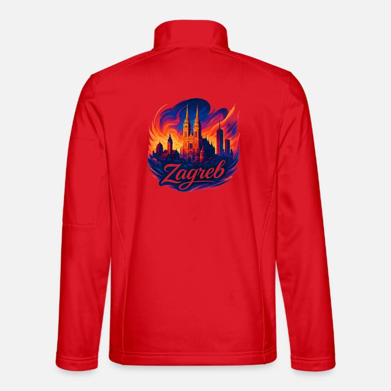 Zagreb capital Croatia silhouette gift - Unisex Softshell Jacket - red