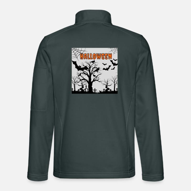 Spooky Halloween Night with Bats and Crows Unisex Softshell Jacket