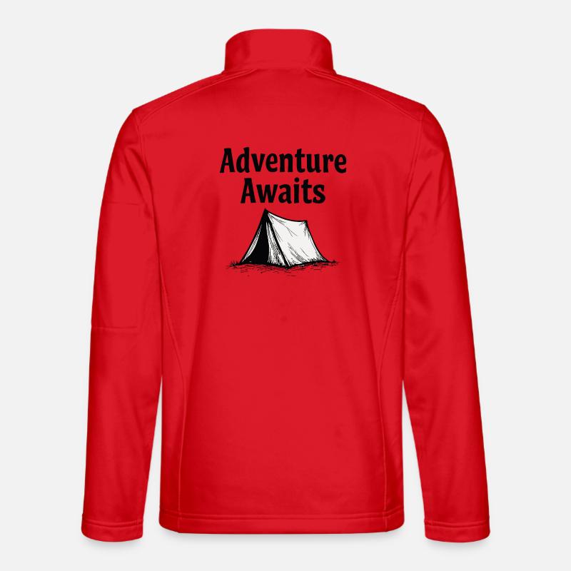 Adventure Awaits Hiking Nature Tent - Unisex Softshell Jacket - red