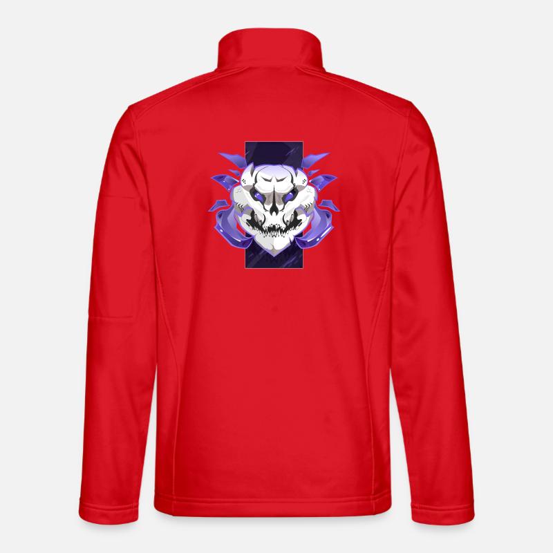 Cyber Skull – Design violet néon Veste en tissu softshell Unisexe