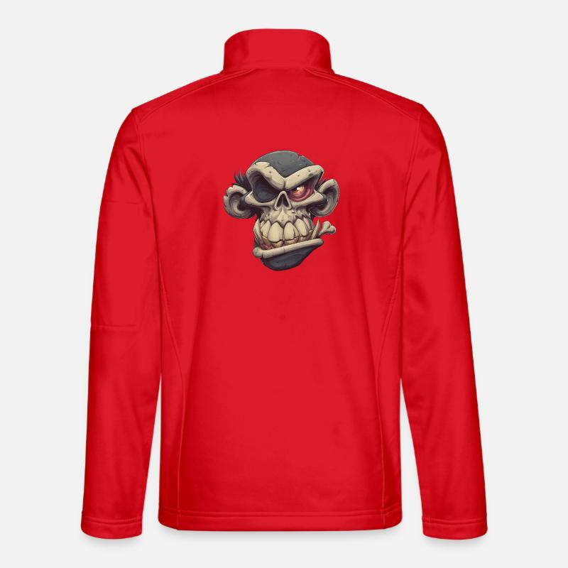 Monkey Skull Grin - Unisex Softshell Jacket - red