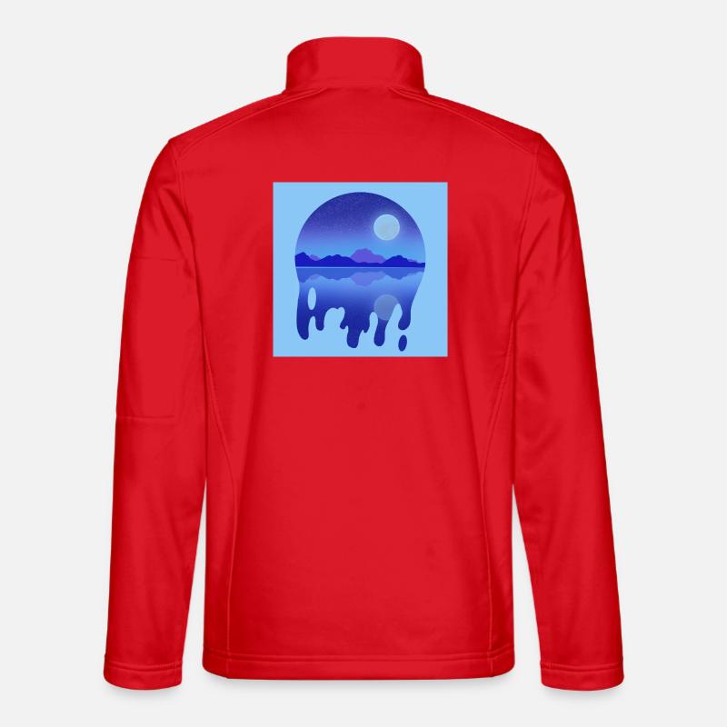 Night-time lake - Unisex Softshell Jacket - red