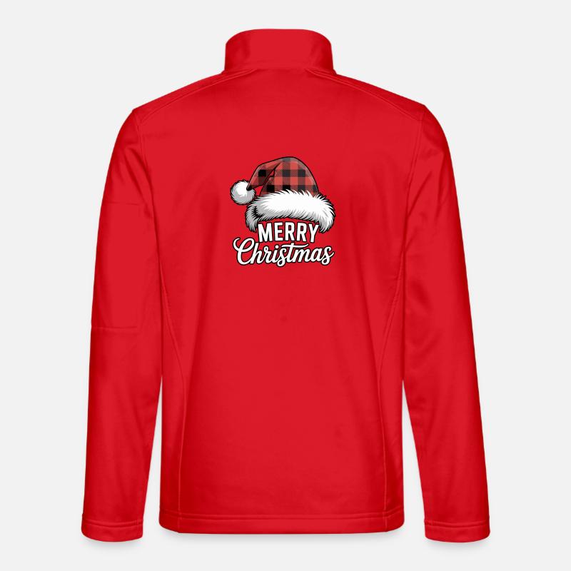 Plaid Santa Weihnachtsdesign - Unisex Softshelljacke - Rot