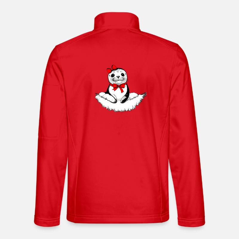 Bow-tiful Seal – Christmas Edition - Unisex Softshell Jacket - red