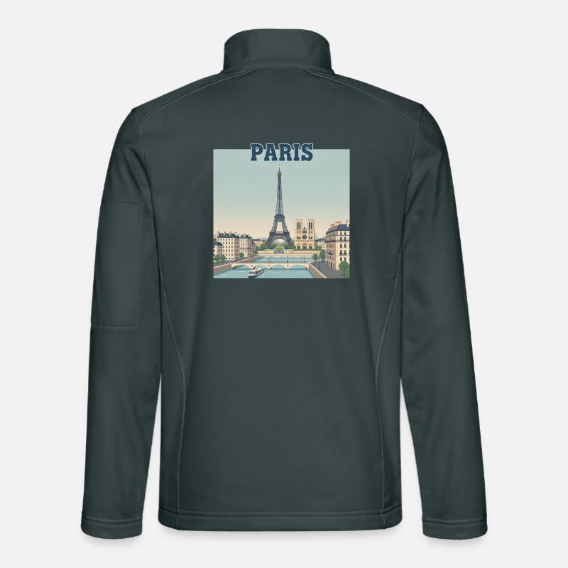 Imprimé Eiffel de la Skyline de Paris Veste en tissu softshell Unisexe