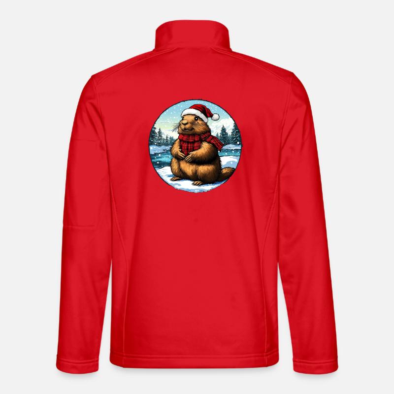 Murmeltiere Weihnachten - Unisex Softshelljacke - Rot