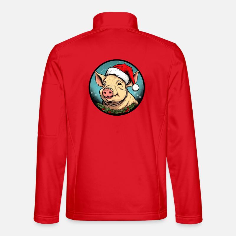 Piglet Christmas - Unisex Softshell Jacket - red