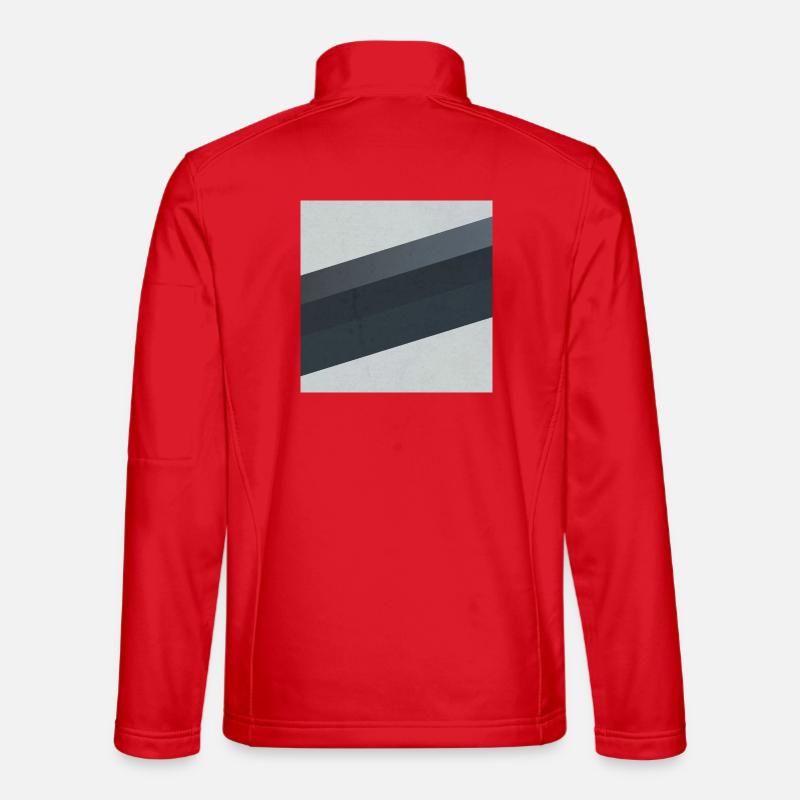 Scandi Geometric Art Grau Sand - Unisex Softshelljacke - Rot