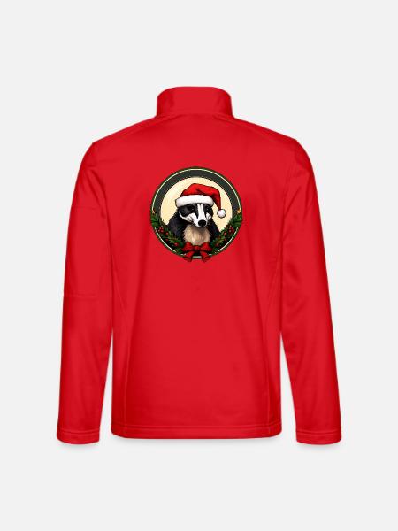 Dachse Weihnachten - Unisex Softshelljacke - Rot