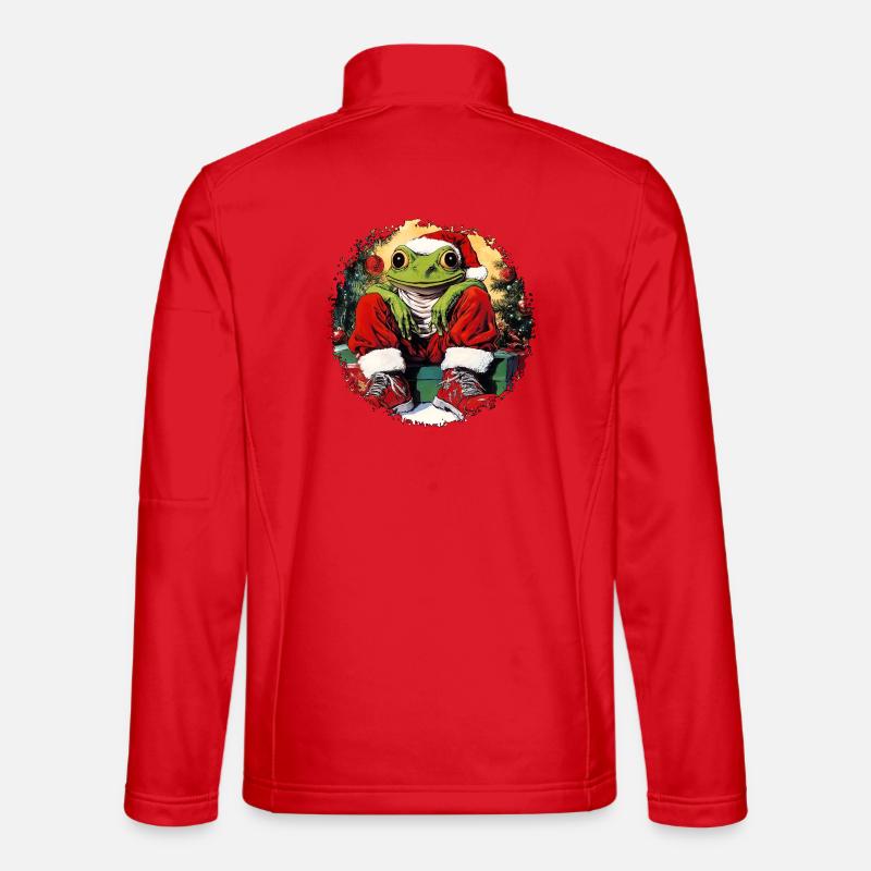 Christmas Frogs - Unisex Softshell Jacket - red