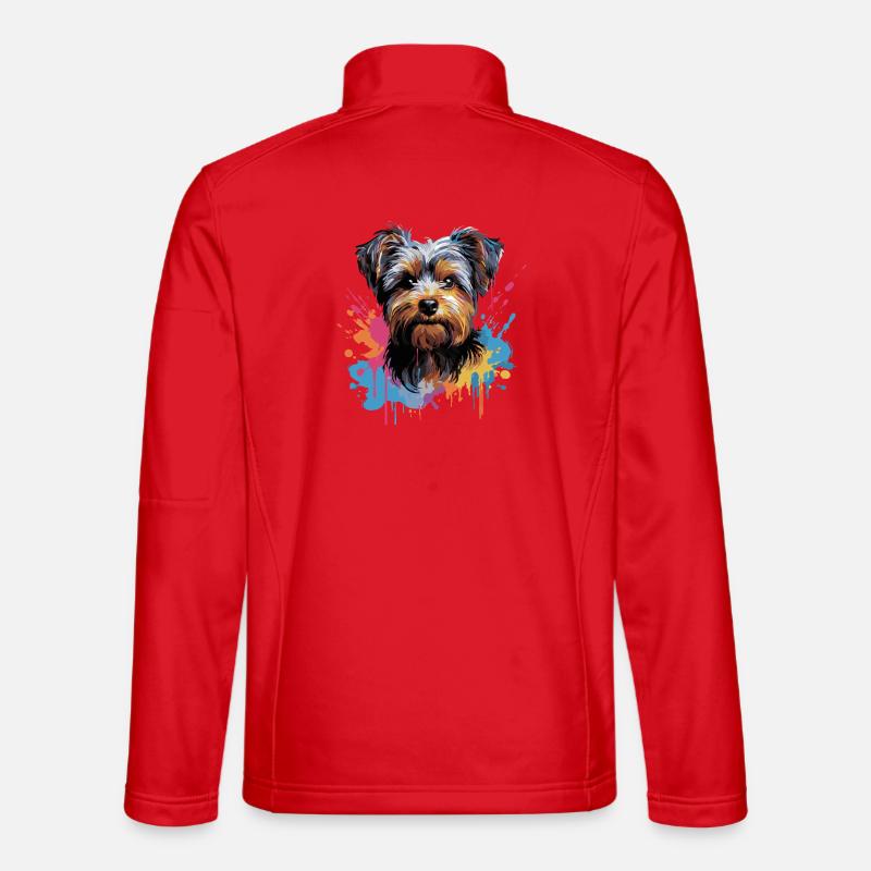 Yorkshire Terrier Splash Style Veste en tissu softshell Unisexe