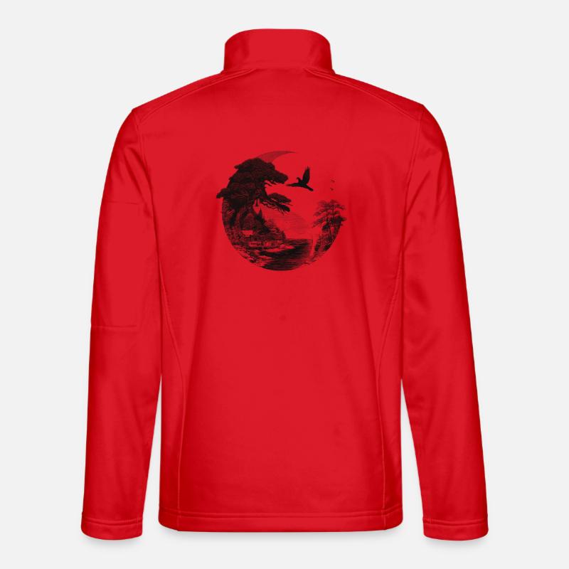 Silhouette forestière à travers le monde Veste en tissu softshell Unisexe