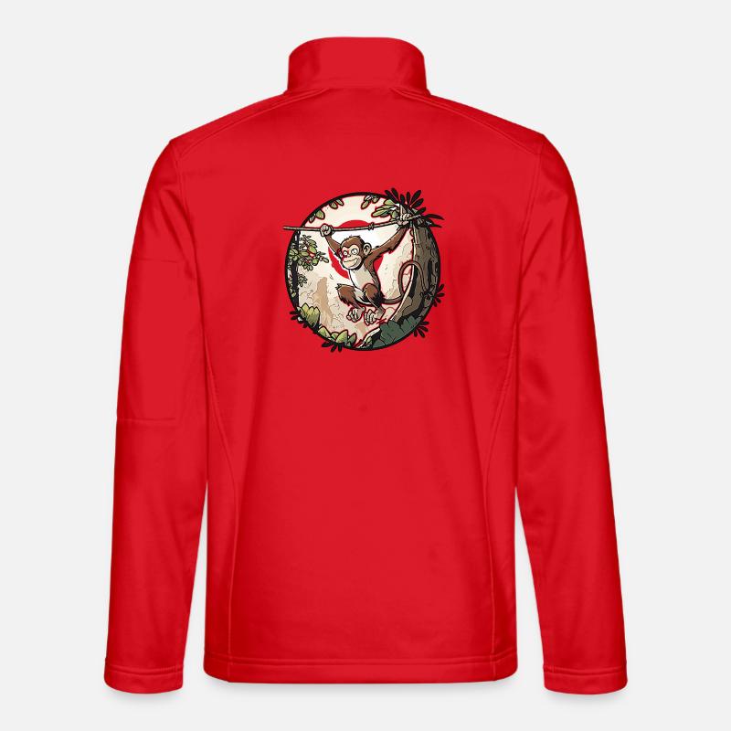 Dschungel-Affe am Seil Unisex Softshelljacke