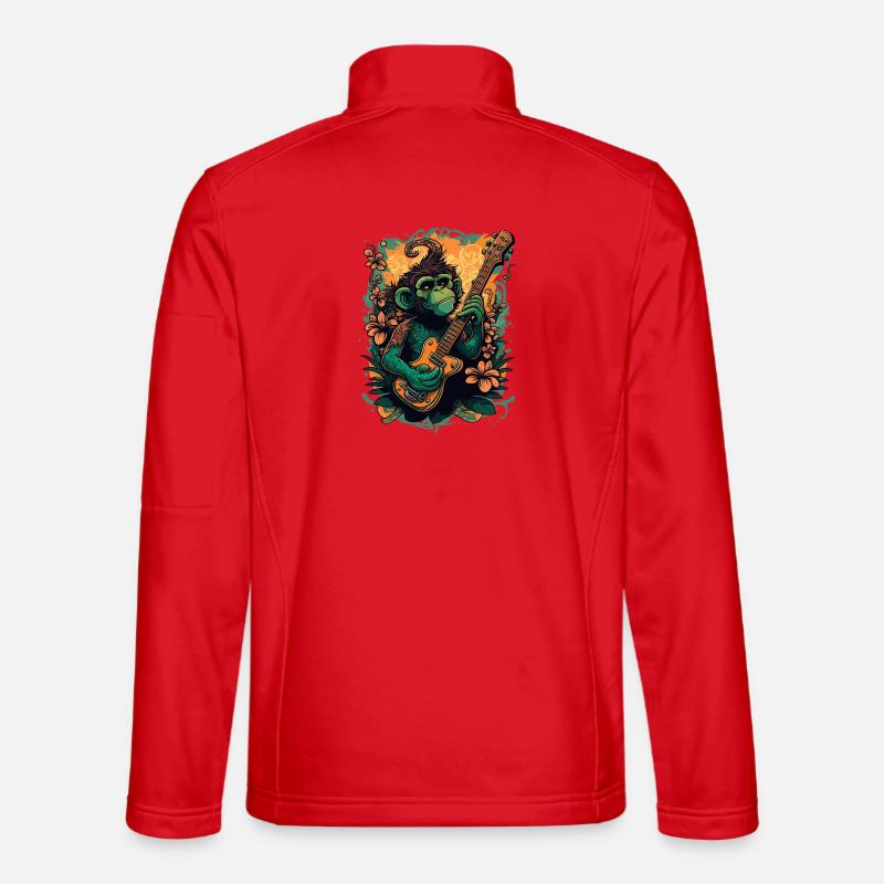 Dschungel-Gitarrist mit Gitarre - Unisex Softshelljacke - Rot