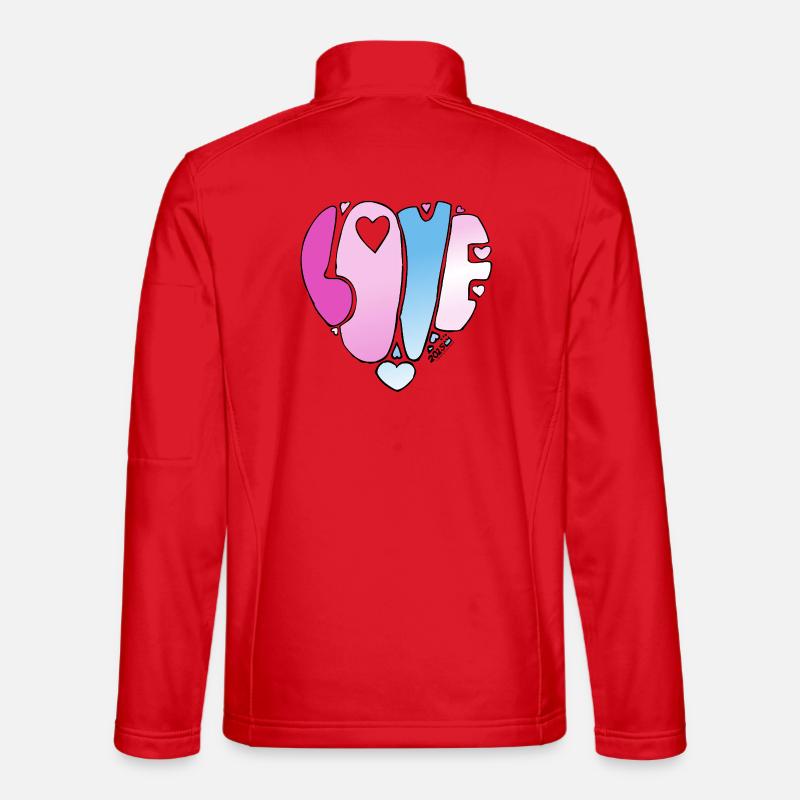 LOVE Pastel Gradient Hearts - Unisex Softshell Jacket - red