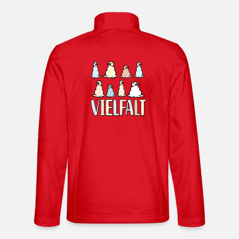 Bunte Schneemänner Winter Vielfalt - Unisex Softshelljacke - Rot