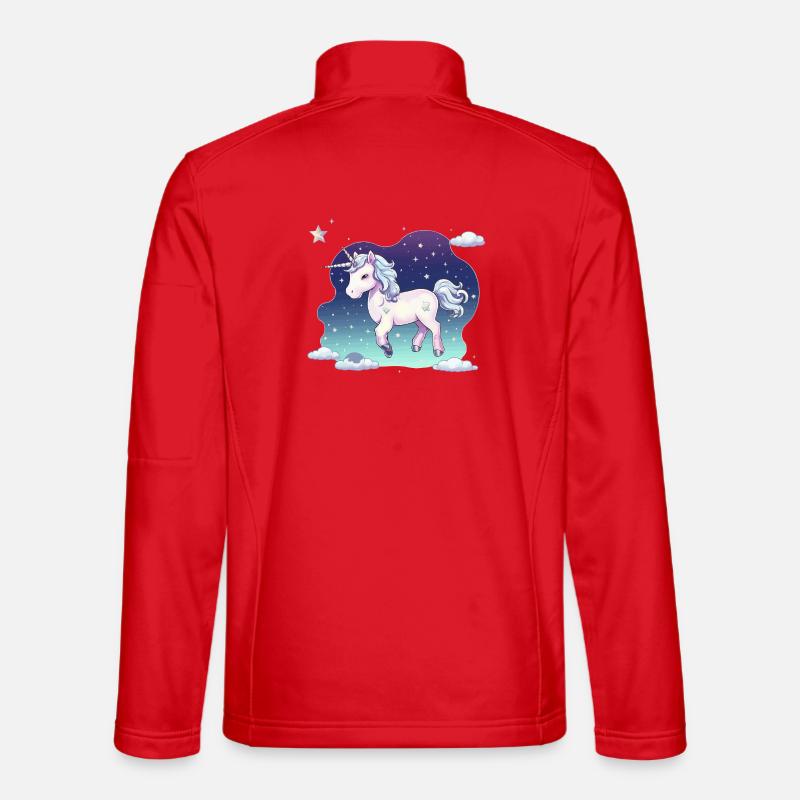 Pastell-Einhorn Sternenhimmel - Unisex Softshelljacke - Rot