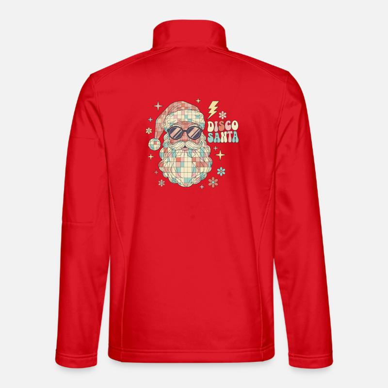 Techno Disco Santa Claus Disco Ball Funny Unisex Softshell Jacket