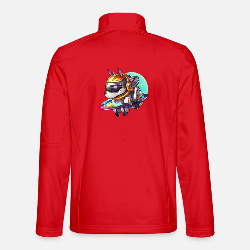 Space dog on hoverboard Unisex Softshell Jacket
