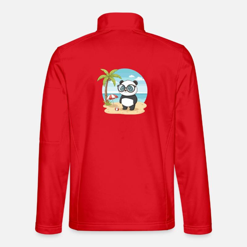 Süßer Panda mit Brille Strand-Sommerurlaub - Unisex Softshelljacke - Rot