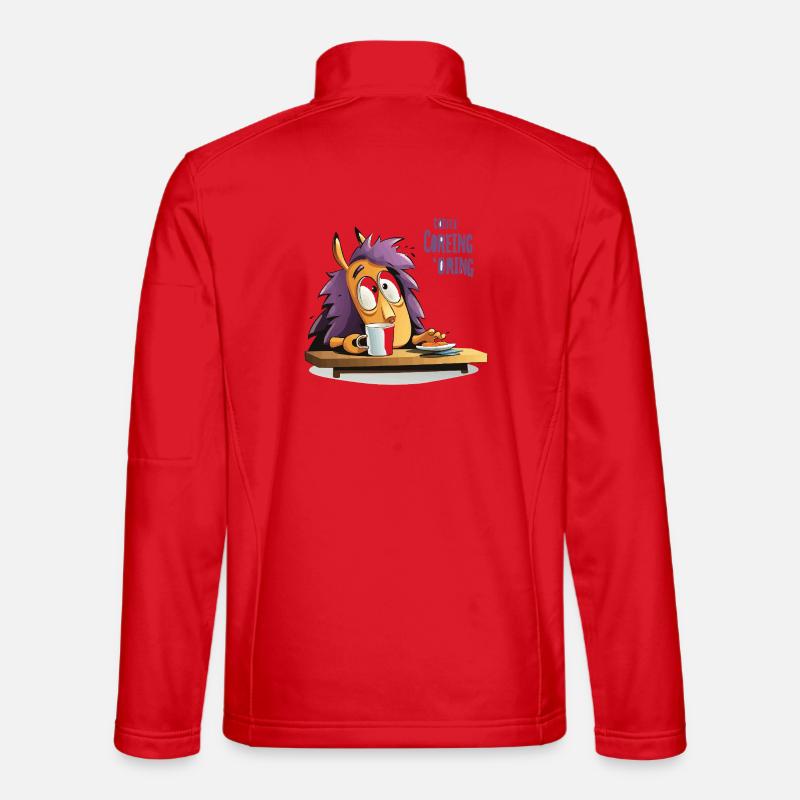Coffee hedgehog in the morning - Unisex Softshell Jacket - red