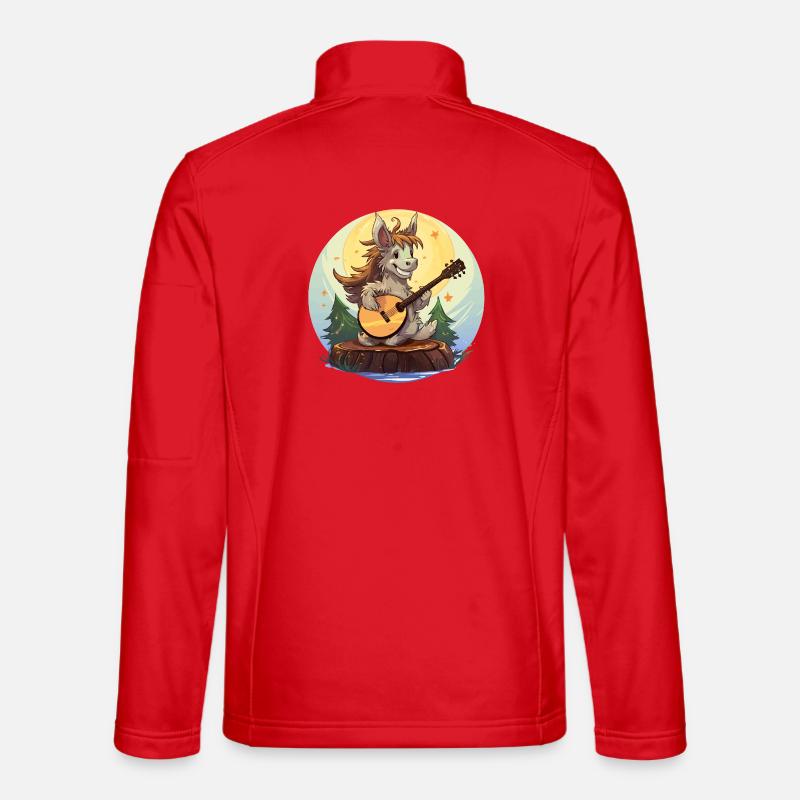 Guitariste de Moonlight Donkey - Veste en tissu softshell Unisexe - rouge