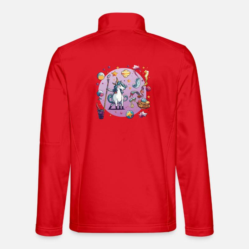 Galactic Unicorn Spell - Unisex Softshell Jacket - red
