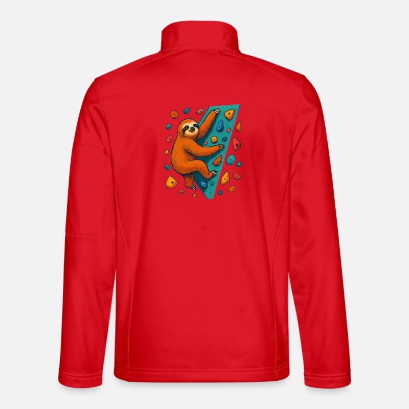 Bouldern Faultier Klettern Boulderkletterer - Unisex Softshelljacke - Rot
