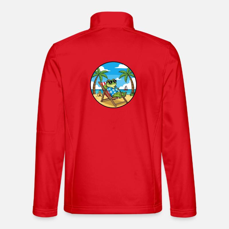 Cool Frog Beach Vacation Summer Vibes - Unisex Softshell Jacket - red