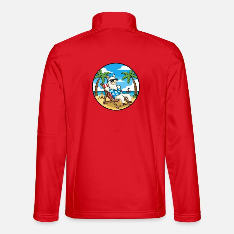 Coole Llama Beach Urlaubs-Sommer-Vibes - Unisex Softshelljacke - Rot
