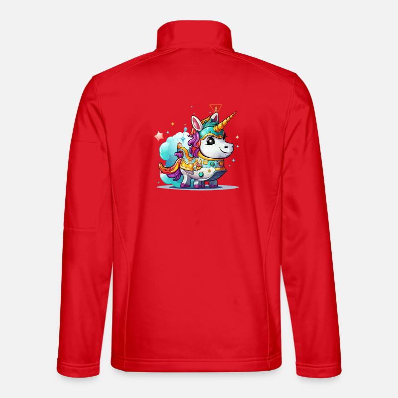 Space Unicorn Adventure - Unisex Softshell Jacket - red