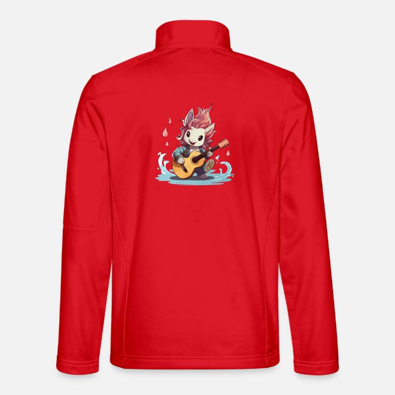 Sparkling bunny with guitar - Unisex Softshell Jacket - red