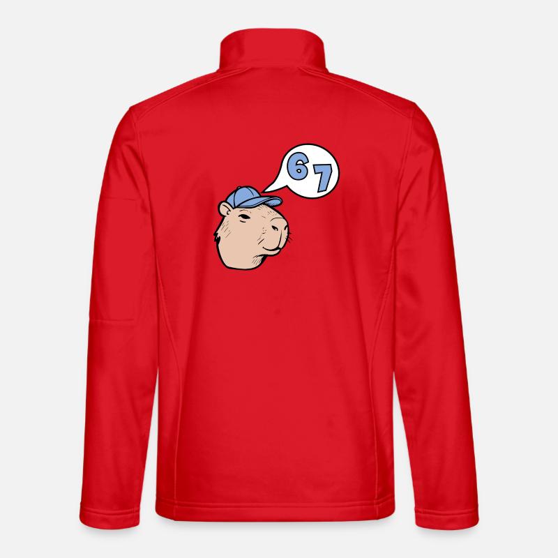 Capybara Six Seven - Answer 67 - Unisex Softshell Jacket - red