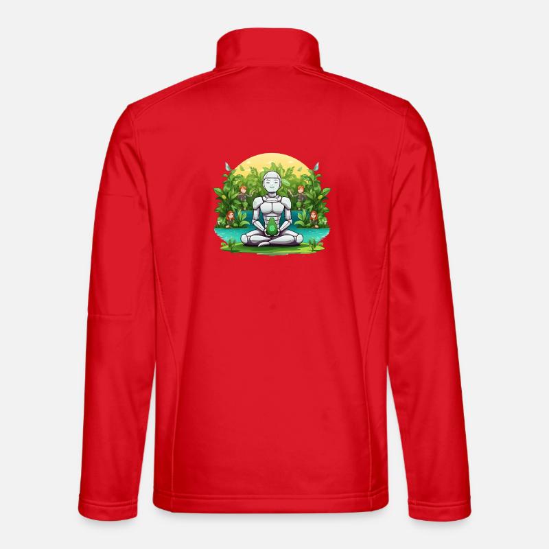 Robot meditation in the jungle - Unisex Softshell Jacket - red