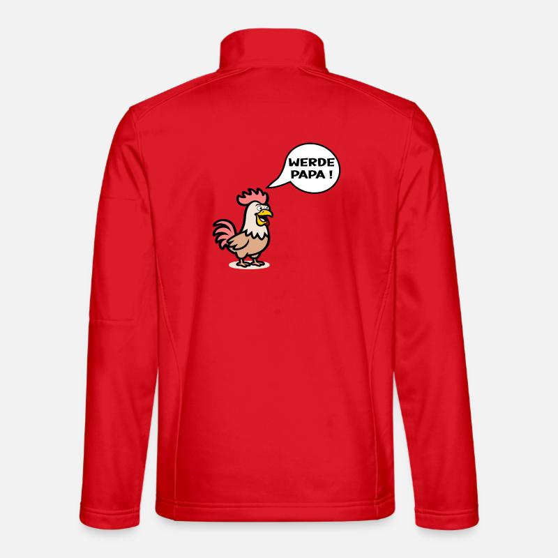 Papa Landwirt - Hühner Bauer - Unisex Softshelljacke - Rot