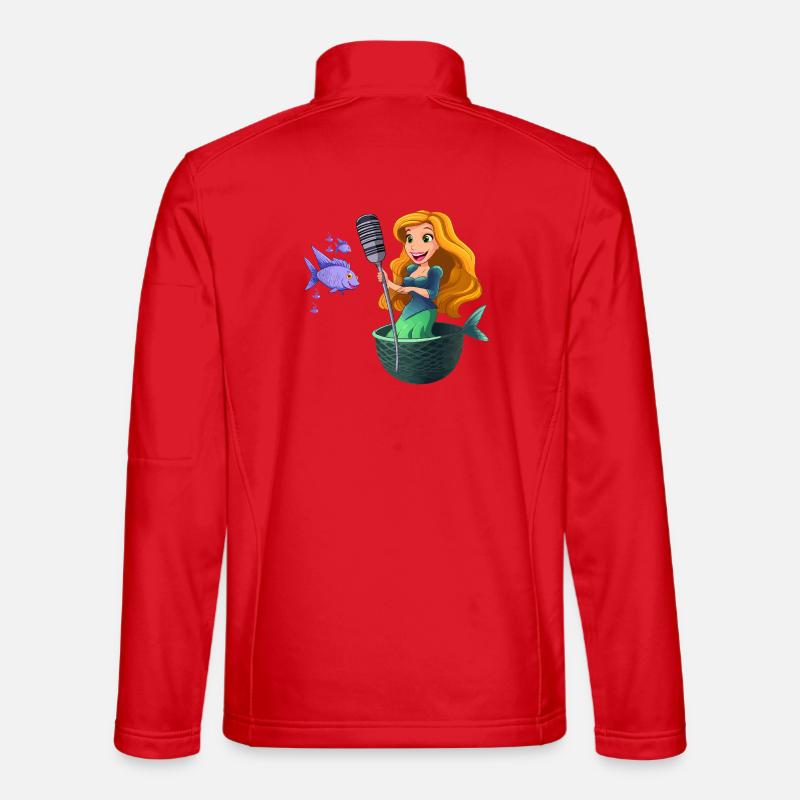 Karaoke-Meerjungfrau im Netz - Unisex Softshelljacke - Rot