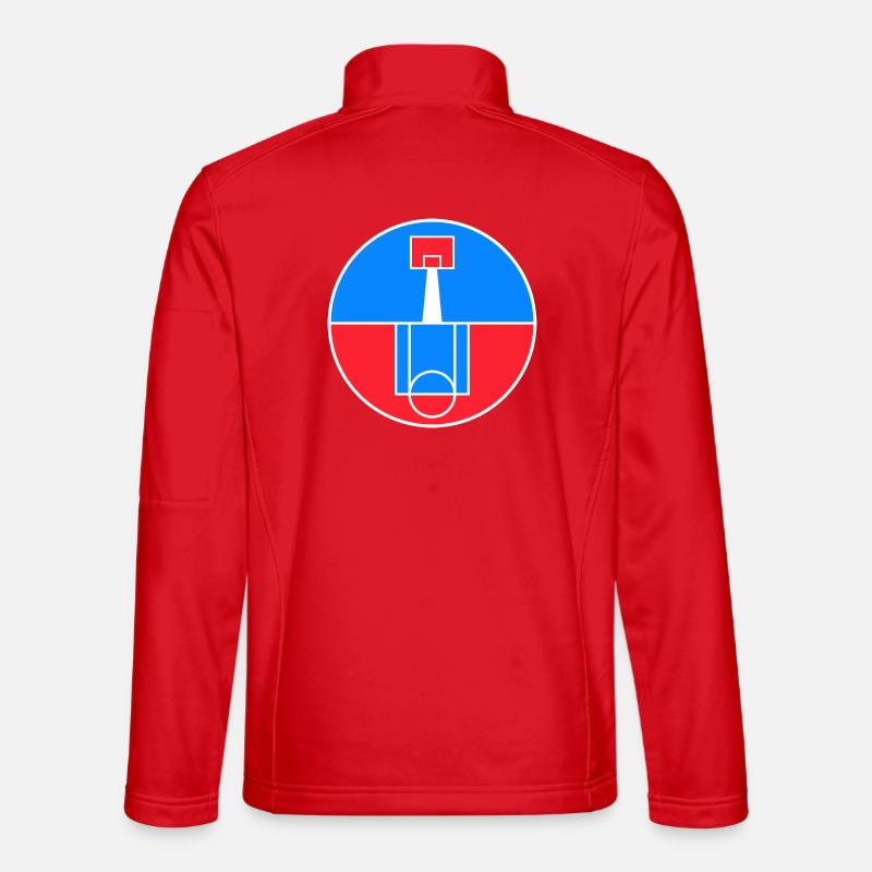 Insigne circulaire du terrain de basket-ball - Veste en tissu softshell Unisexe - rouge